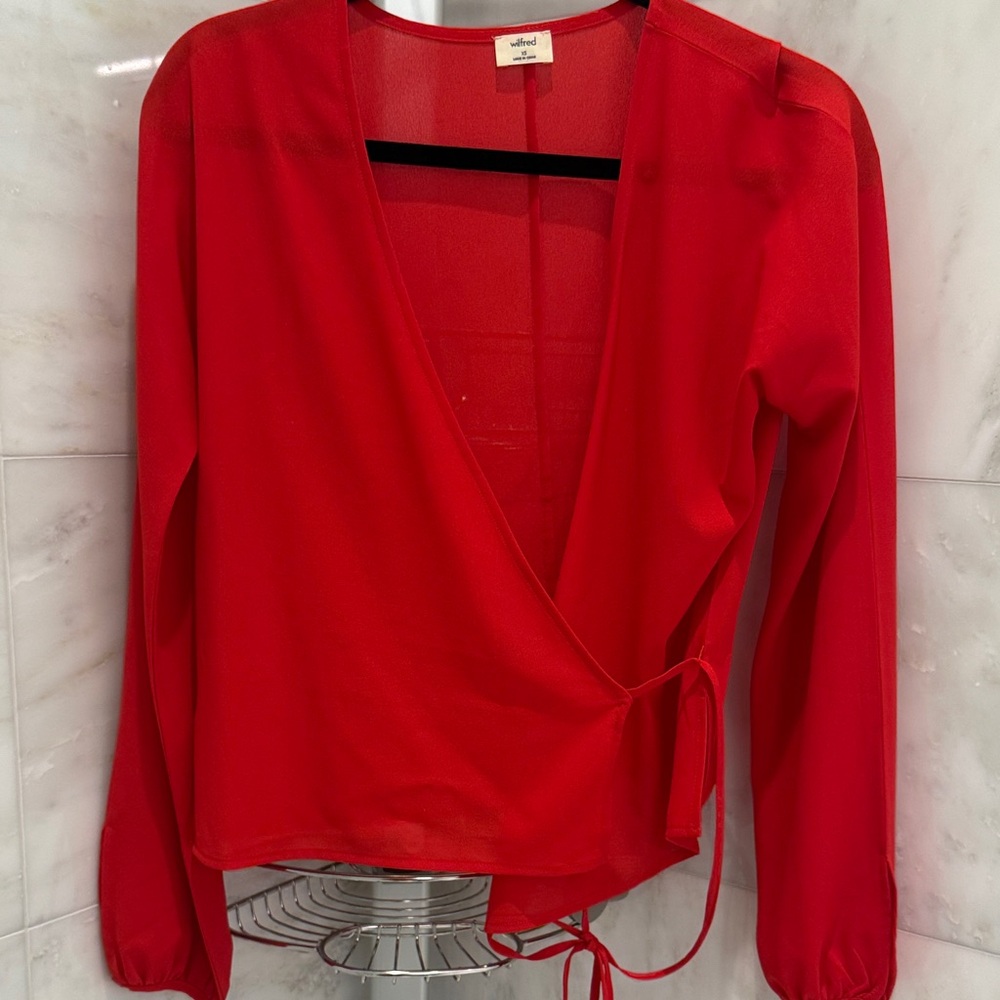 Wilfred Vibrant Red Wrap Blouse